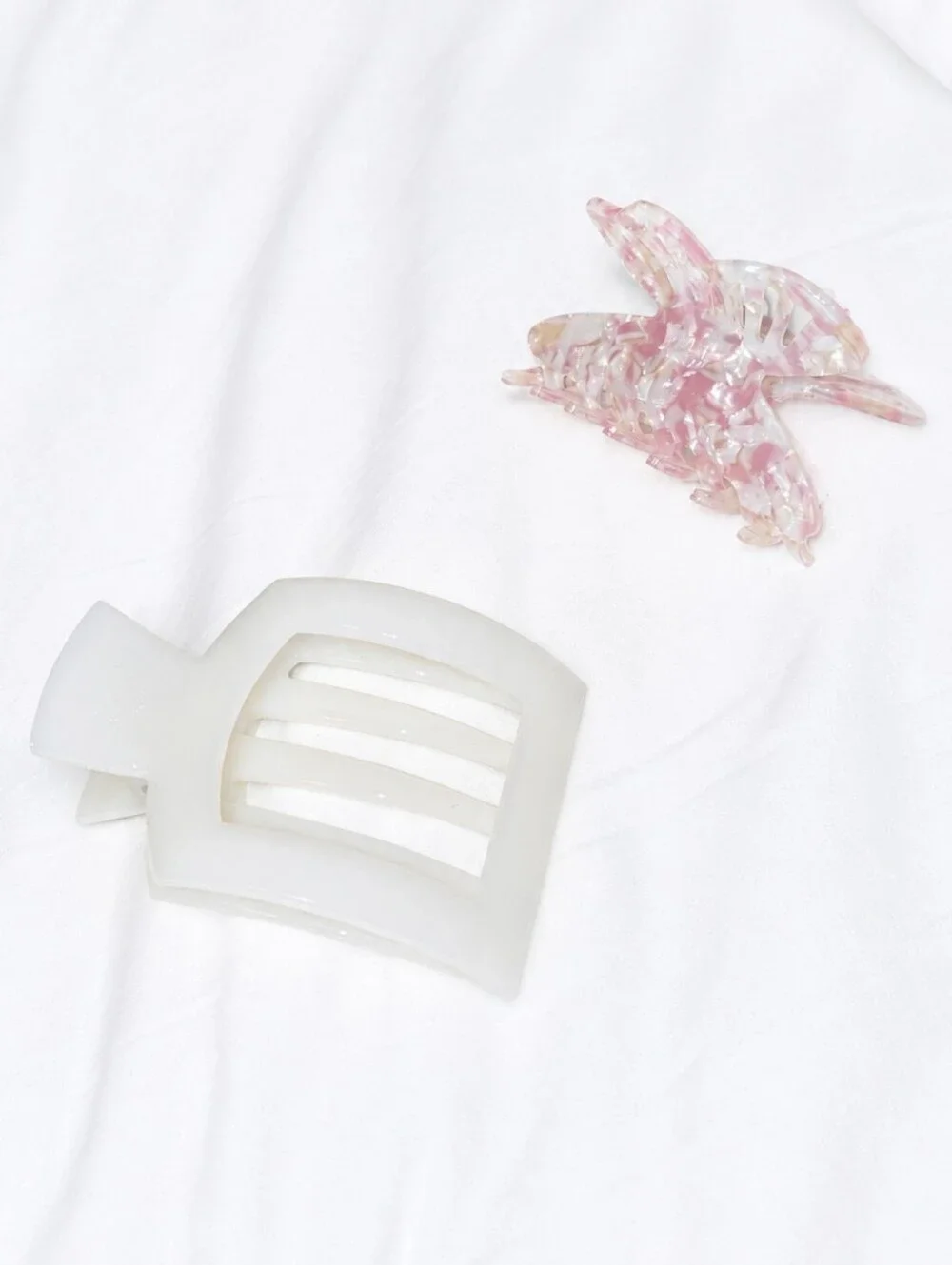 Pink & White Acrylic Claw Set